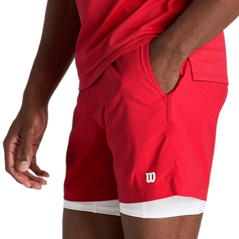Мужские теннисные шорты Wilson Tennis Volley 6" — varsity red