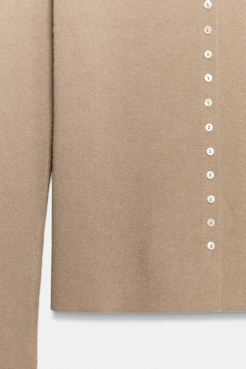 ZARA КАРДИГАН ИЗ ШЕРСТИ НА ПУГОВИЦАХ, РЫЖЕВАТО-КОРИЧНЕВЫЙ
