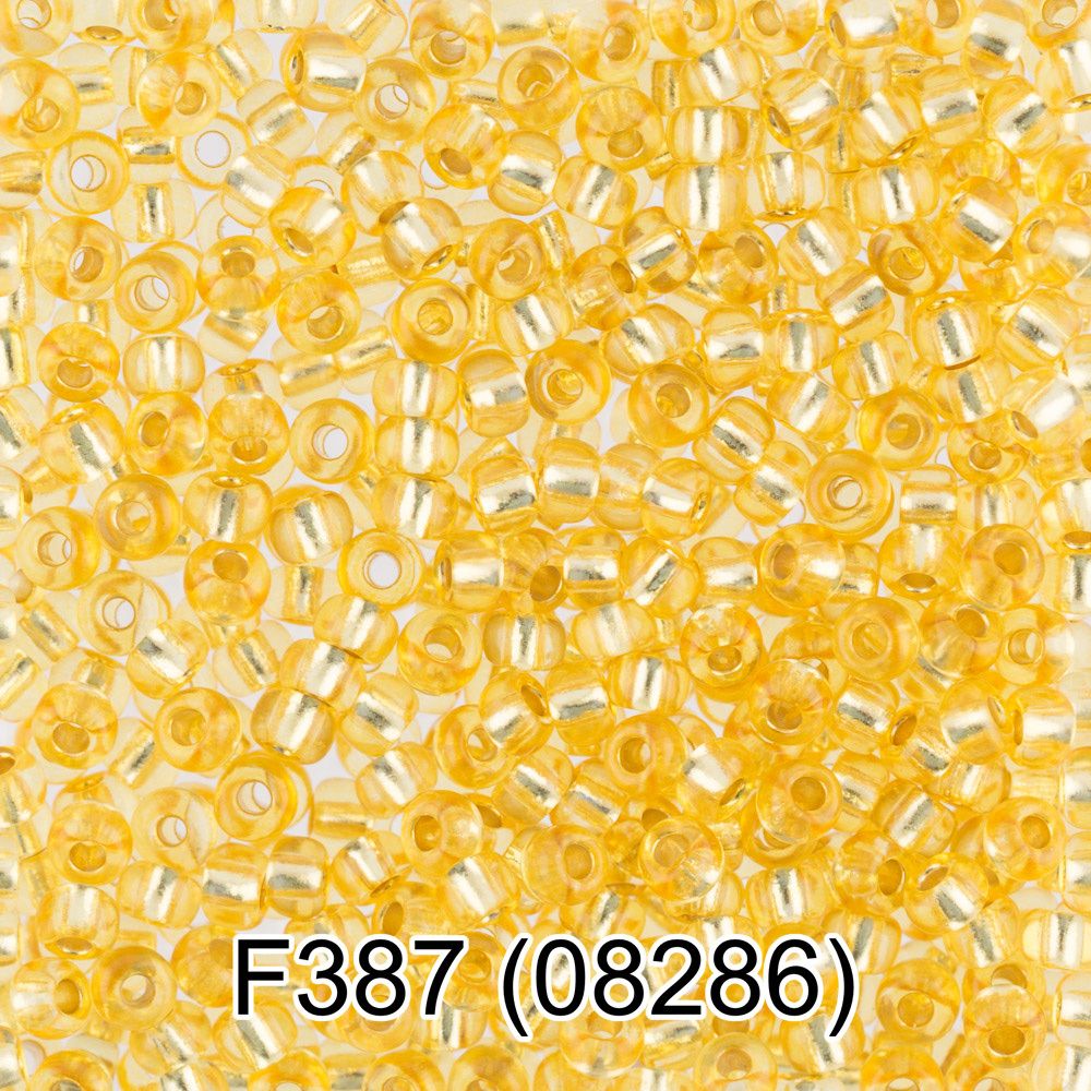 Бисер Gamma 10/0 (2.3 мм), 50 г (10х5 г), F387 желтый, 08286, круглый 6