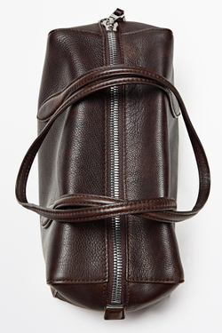 Massimo Dutti Мини-сумка из кожи наппа, коричневый