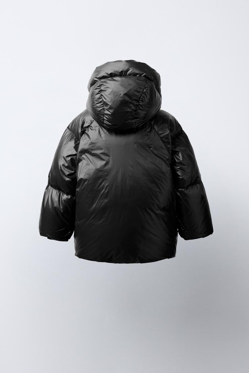 ZARA ПУХОВИК 50% ПУХА И 50% ПЕРА WATER REPELLENT WIND RESISTANT THERMAL INSULATION, ЧЕРНЫЙ