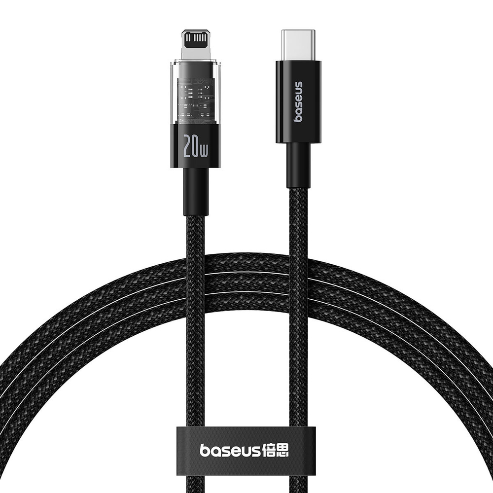 USB-C - Lightning Кабель Baseus Gem Charging+Data 20W 1m - Cluster Black
