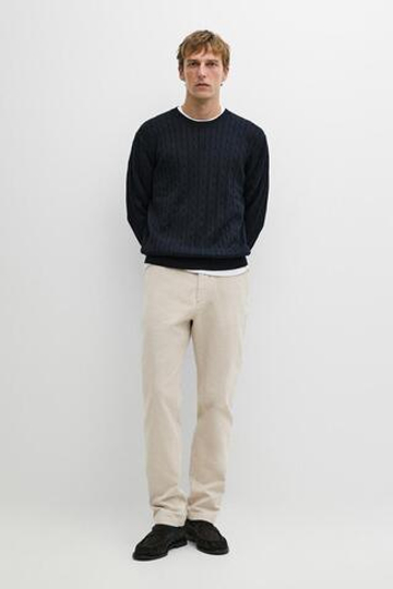 Massimo Dutti Зауженные вельветовые брюки, бежевый