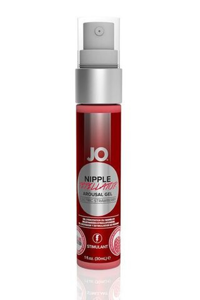 Возбуждающий гель JO Nipple Titillator Electric Strawberry - 30 мл.