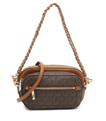 кожаная сумка через плечо 2в1 jet set logo Michael Kors - коричневый(32R3GJ6C4L)