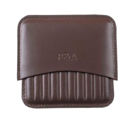Сигаретница P&A на 10 штук, натуральная кожа, коричневая