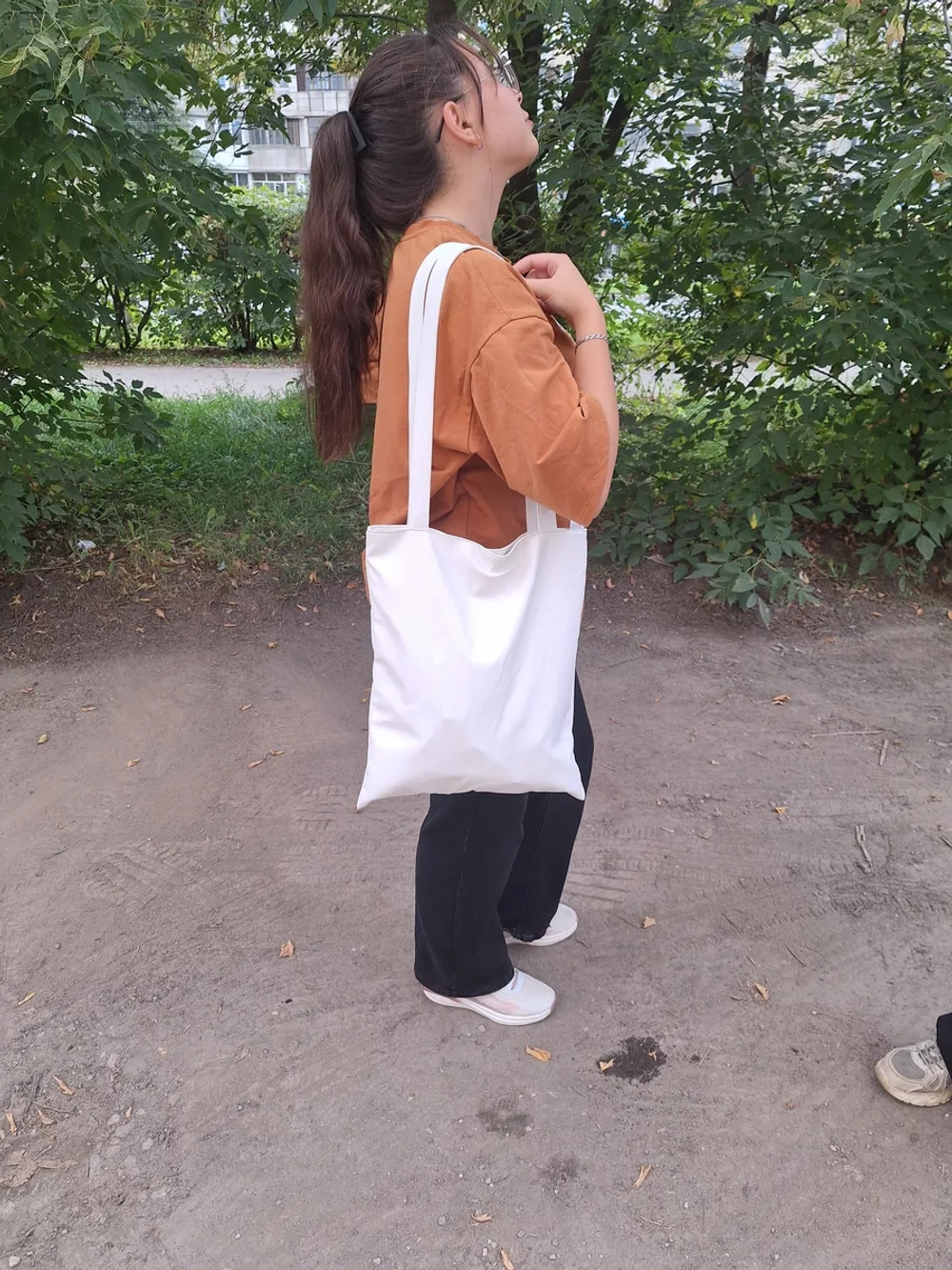 Шоппер из экокожи на молнии