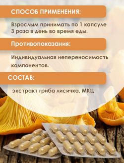 Лисичка растительный экстракт, серия "Полезные травы", Пчела и человек (60 капсул)