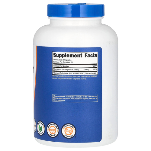 Nutricost, цитрат магния, 240 капсул (105 мг в 1 капсуле)