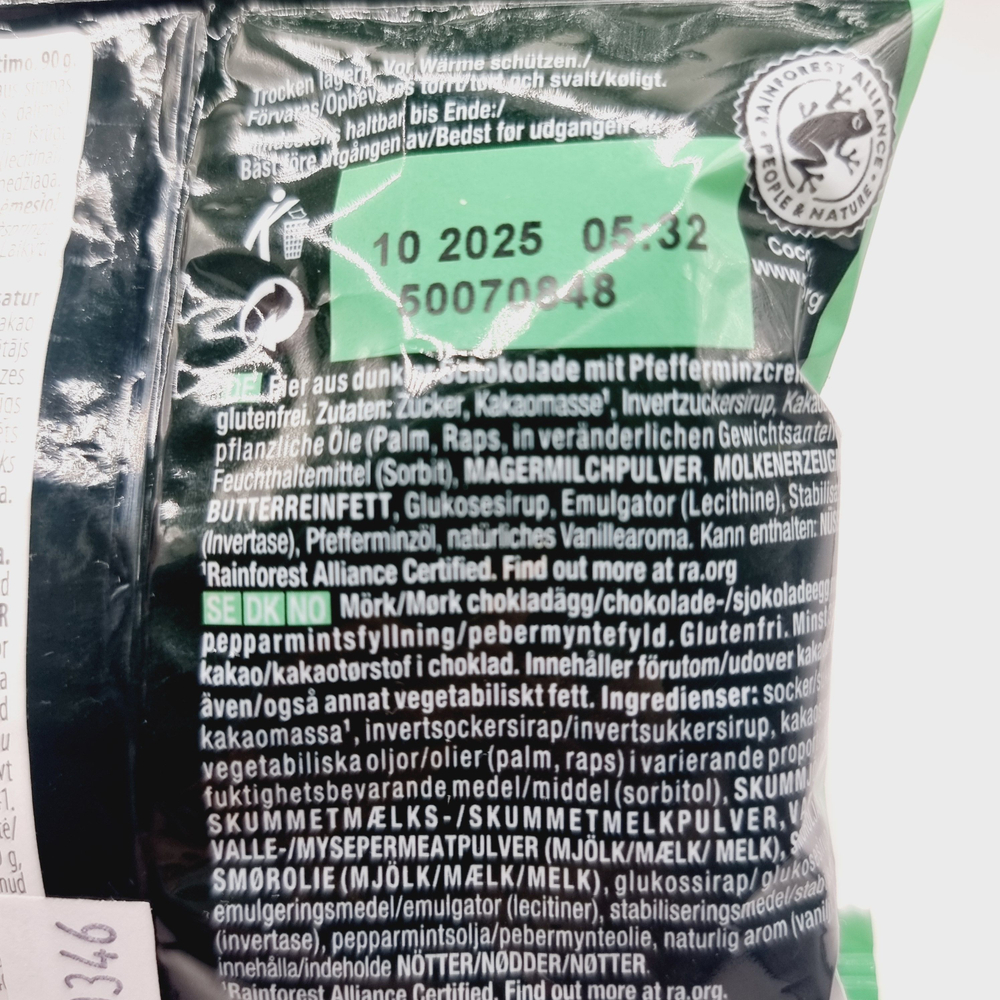 Шоколадные мини яйца AFTER EIGHT из темного шоколада с мятной начинкой 90 г (из Эстонии)