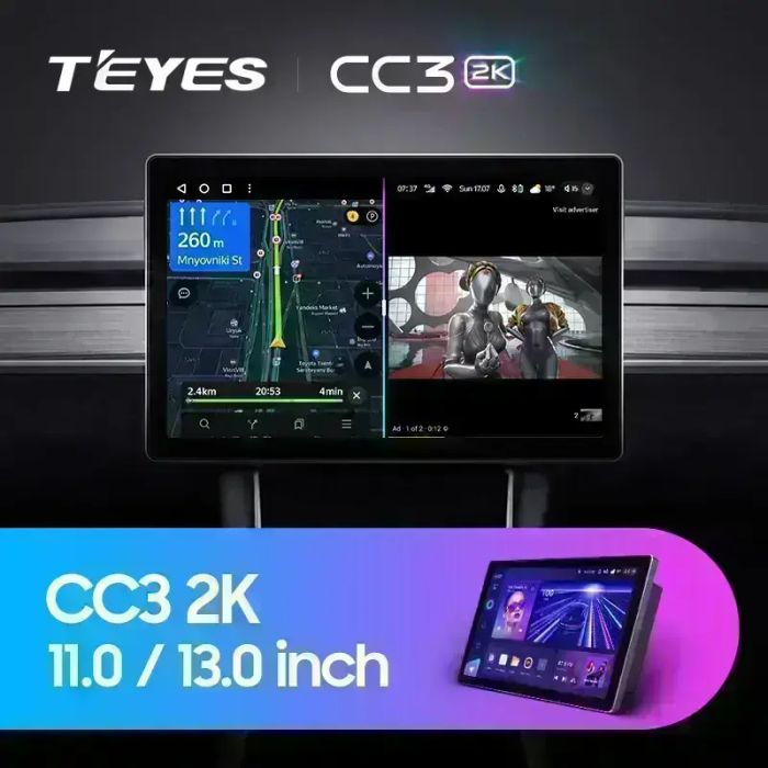 Магнитола для Mazda 3 BK, Axela 2003-2009 - Teyes CC3-2K-360 монитор 13" 2K QLED на Android 10, Быстрая, CarPlay, 4G SIM-слот, 4 камеры в комплекте