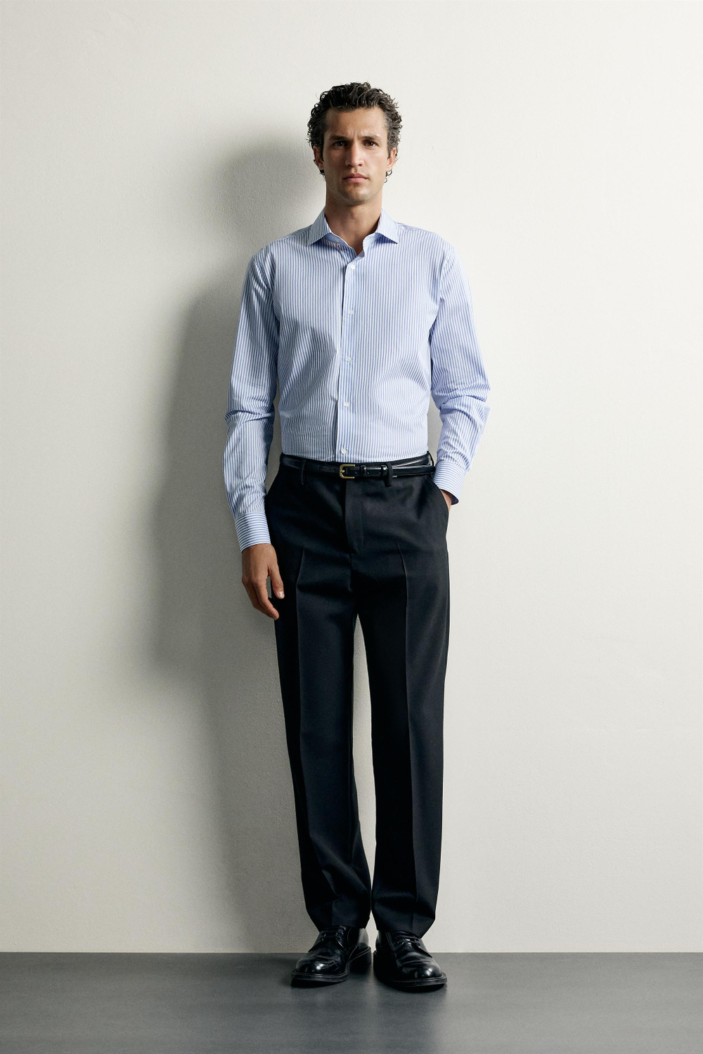 РУБАШКА SLIM FIT В ПОЛОСКУ — ZARA