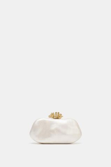 ZARA КЛАТЧ С МЕТАЛЛИЧЕСКОЙ ДЕТАЛЬЮ, БЕЛЫЙ