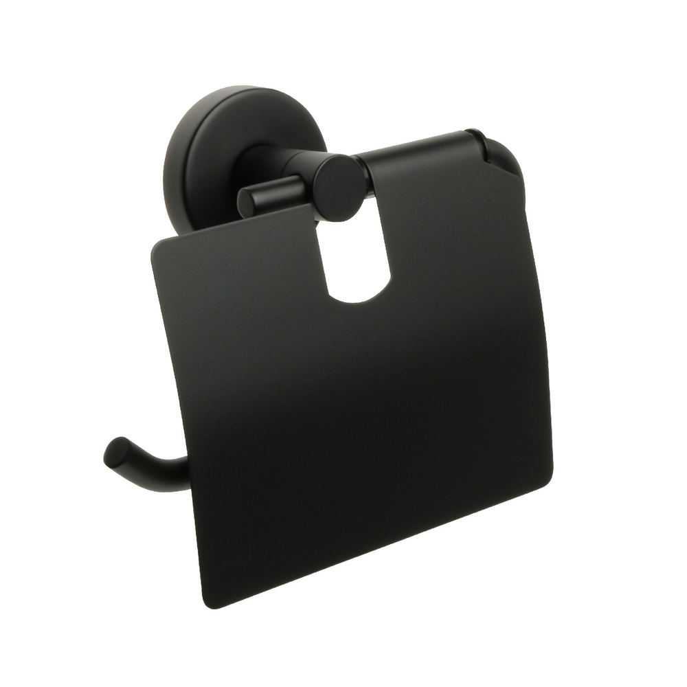 Бумагодержатель с крышкой FIXSEN "COMFORT BLACK" черный FX-86010