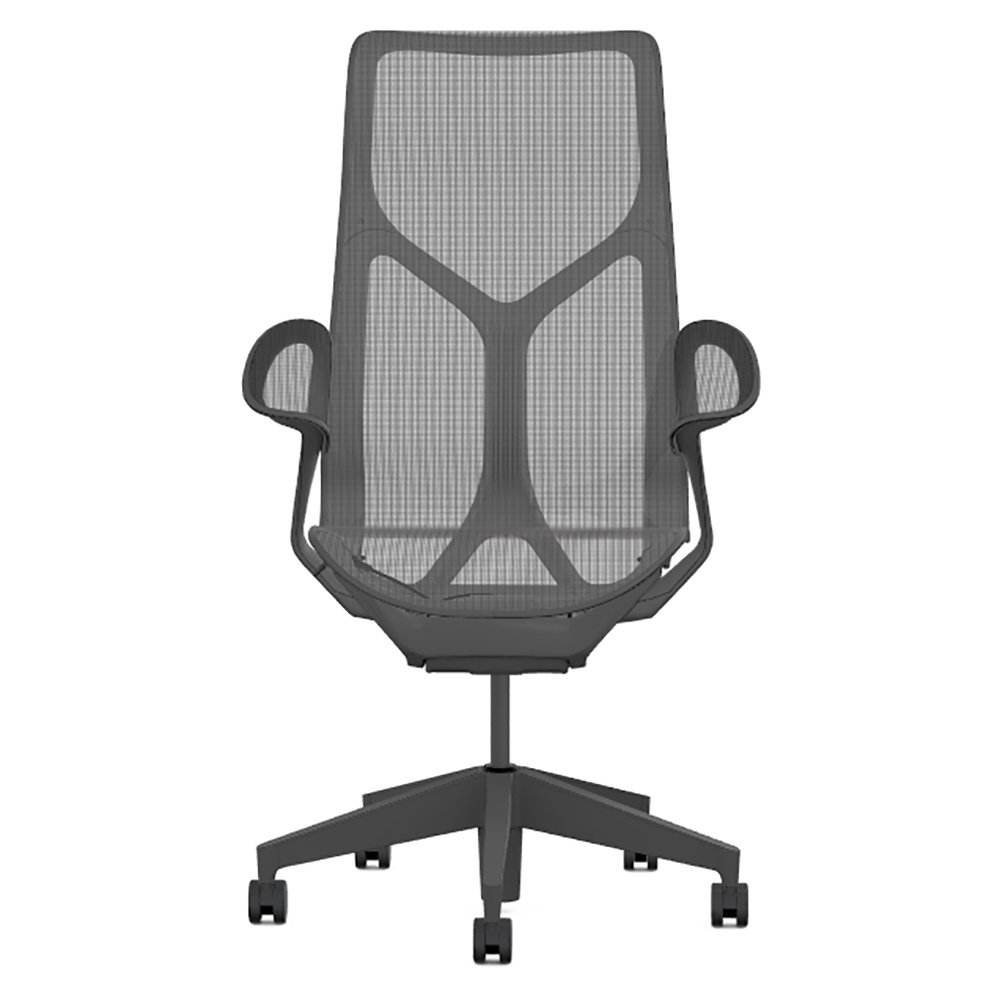 Кресло Herman Miller Cosm, высокая спинка, цвет Graphite, подлокотники «лепестки» (Leaf)