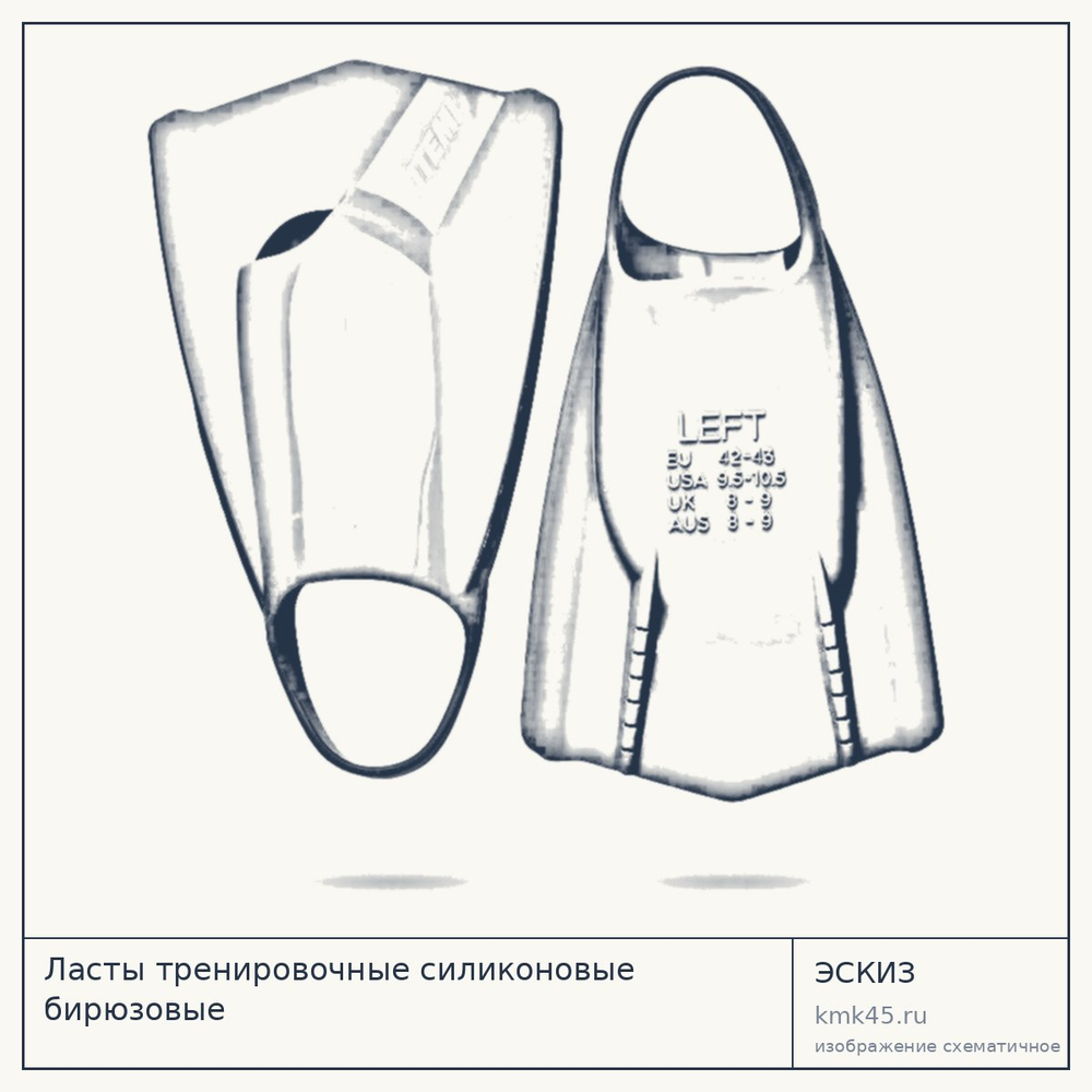 Ласты тренировочные силиконовые бирюзовые — от 3 500 ₽