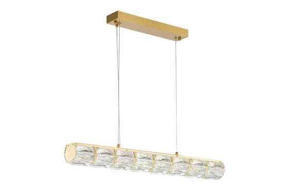 Люстра подвесная светодиодная NewRgy 2405E/32W GOLD+CLEAR, 32 Вт, золотая и прозрачная