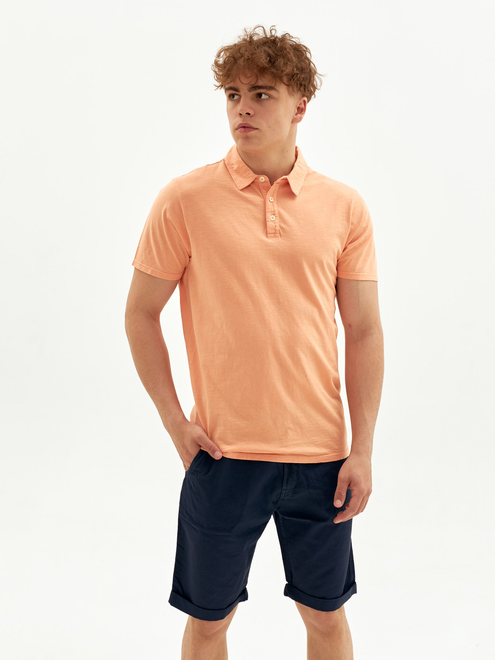 Поло однотонное Bowery NYC Slub Apricot