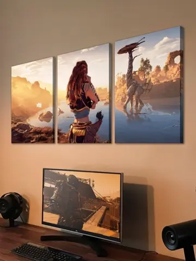 Модульная картина "Horizon zero dawn sun" 150х70см