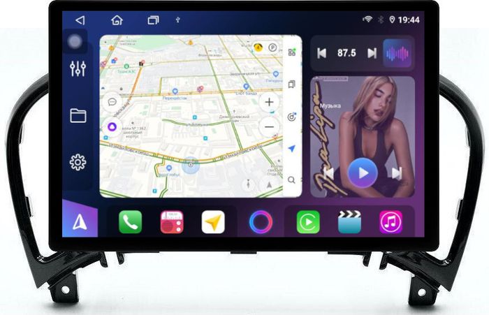 Магнитола для Nissan Juke 2011-2019 - FarCar BX877 монитор 13" 2K QLED на Android 13, TS10, 6+128, CarPlay, 4G SIM-слот