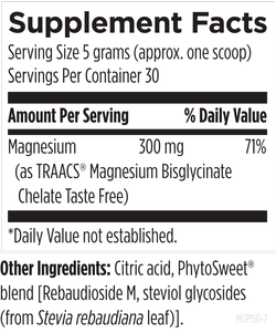 Magnesium Glycinate Powder 150 g (5.3 oz) powder, Unflavored