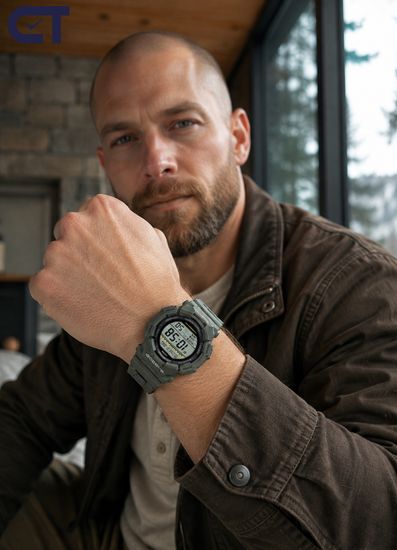 CASIO GD-010-3DR G-SHOCK мужские наручные часы — зелёная цифровая G-SHOCK с 10-летней батареей