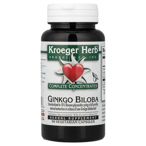 Kroeger Herb Co, Полные концентраты, гинкго билоба, 90 вегетарианских капсул