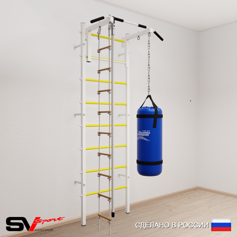 Шведская стенка Sv Sport 5143 (Турник стандарт/Канат/Лестница/Цепь/Мешок 30кг)