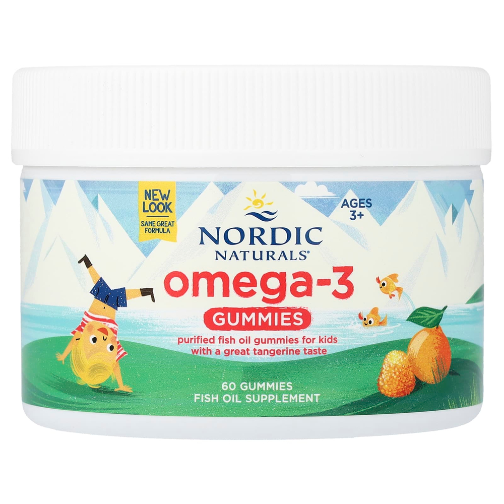 Nordic Naturals, омега-3, жевательные таблетки, для детей от 3 лет, со вкусом мандарина, 60 жевательных таблеток (41 мг в 1 таблетке)