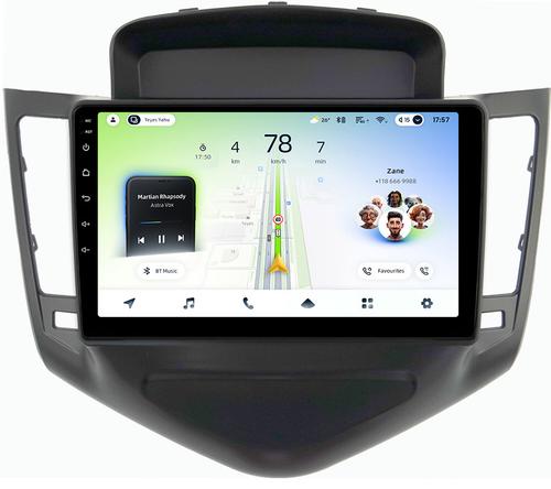 Магнитола для Chevrolet Cruze 1 2009-2012 (рамка черная) - Teyes CC4L-DTS монитор 9" IPS, Android 14, Быстрая, Snapdragon 662, CarPlay, 4G SIM-слот