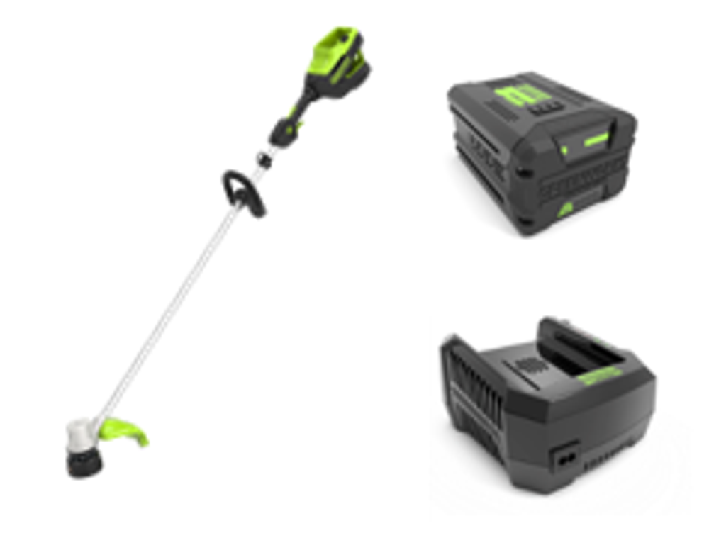 Аккумуляторный триммер Greenworks GD82LTK2, 82v, 40 см, (2110607UA), с аккумулятором 2.5 А·ч и зарядным устройством