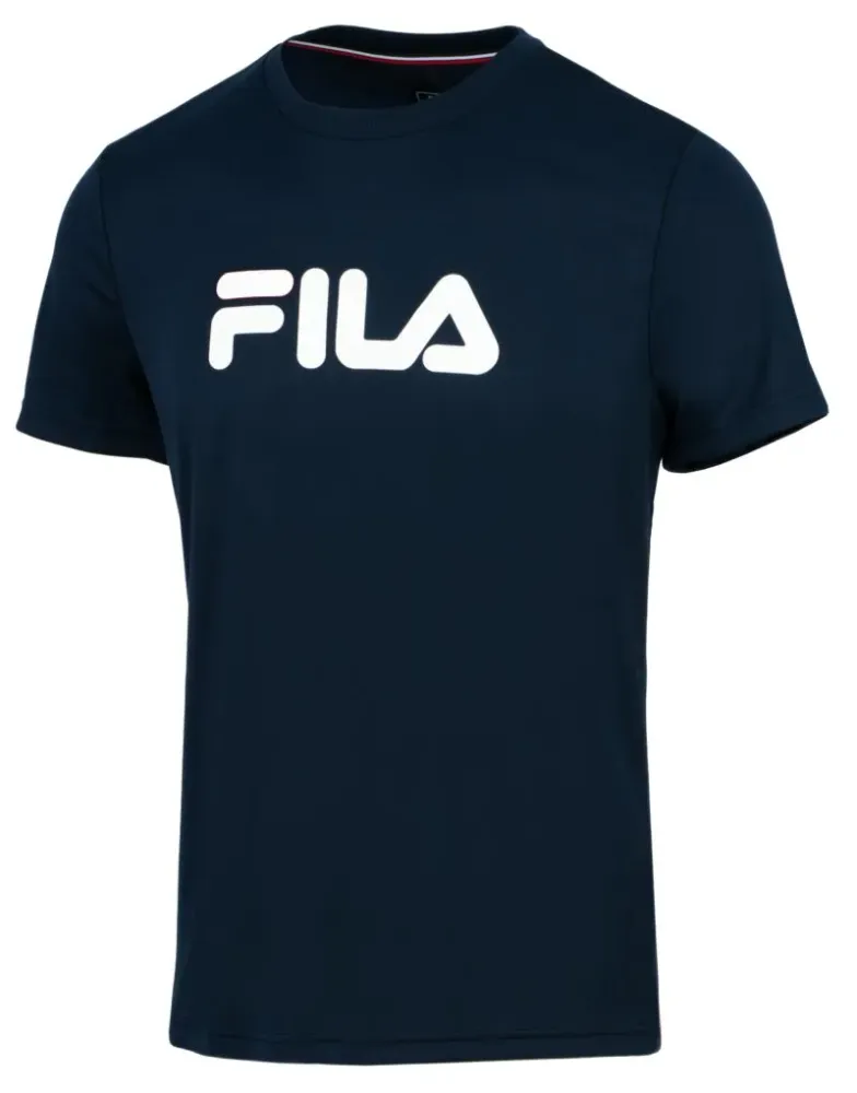 Мужская теннисная футболка Fila Logo - navy