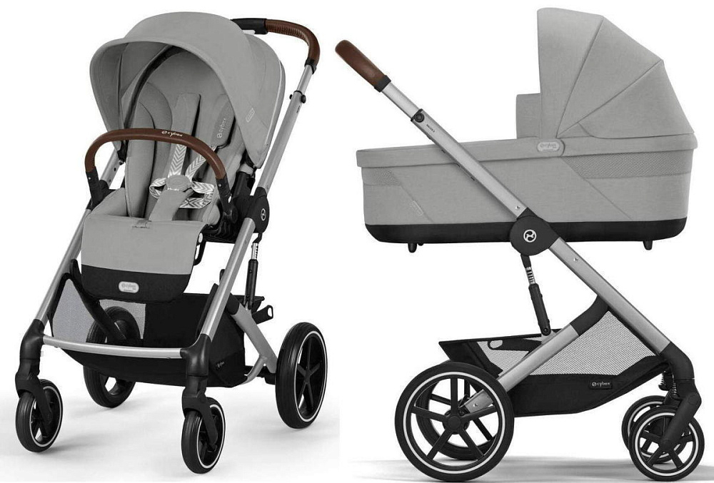 Коляска Cybex Balios S Lux SLV complete Cloud T Mirage Grey Plus 3 в 1 Stone Grey с дождевиками