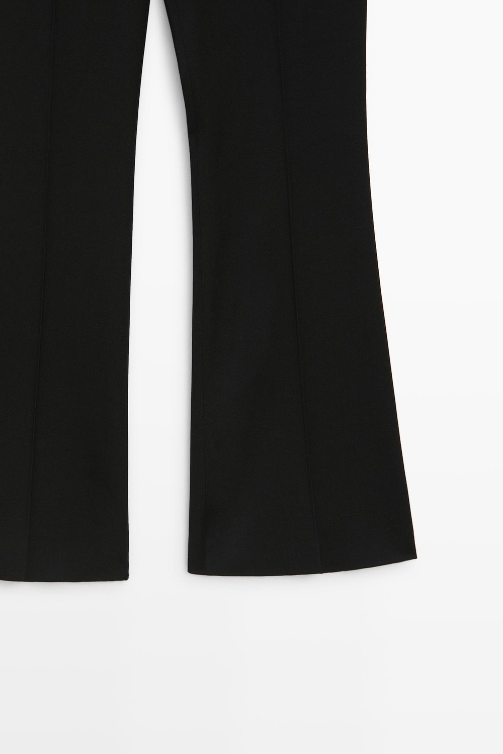 Massimo Dutti Эластичные расклешенные брюки из шерстяной смеси, черный