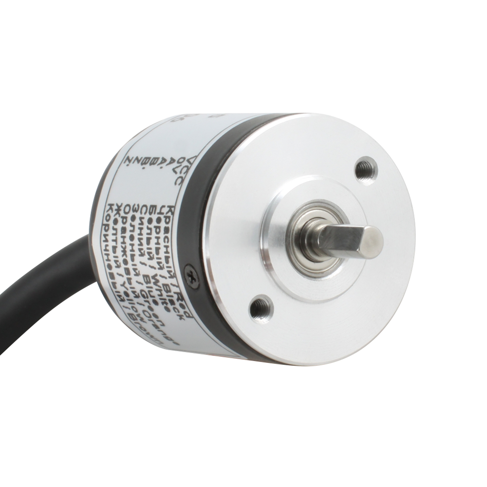 Инкрементальный энкодер INNOCONT ESI-S30-4-1024-6-L-5 D=30мм, выступающий вал 4мм, 1024 имп/об, 5VDC, выход TTL, IP54, -20…+80°C, аксиальный кабель 2м