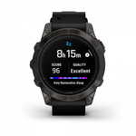 Смарт-часы Garmin Epix Pro (Gen 2) Sapphire Edition 47 мм, титановый, угольно-серый DLC, черный кожаный ремешок , 010-02803-30