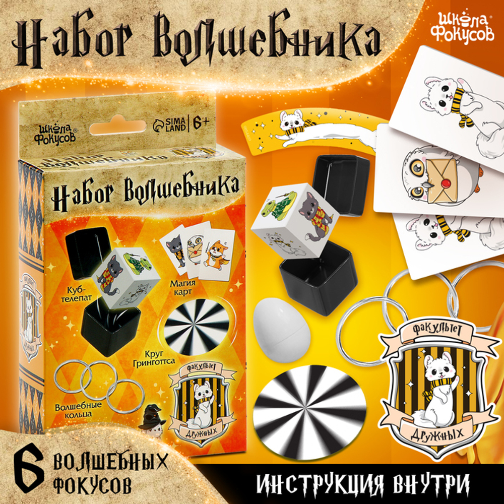 школа фокусов набор волшебника факультет дружных 6шт