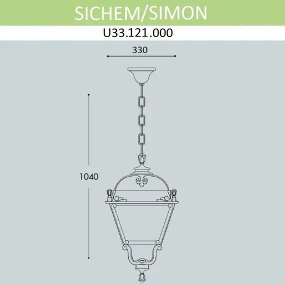 Уличный светильник подвесной Simon U33.121.000.AYH27 Fumagalli