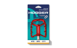 Педали HOGGER MTB алюминиевые 109x90мм резьба 916 промподшипники красные