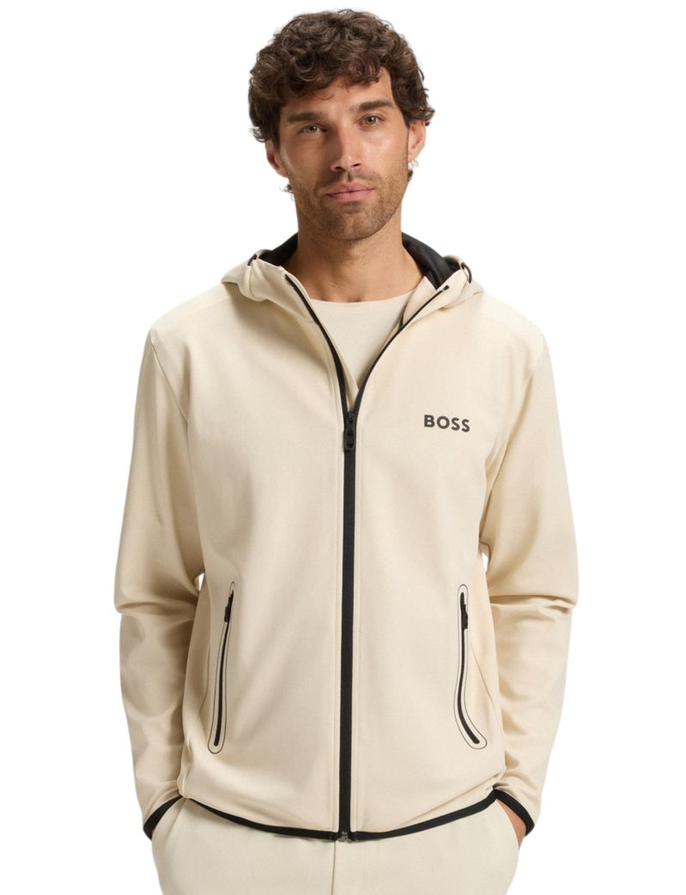 Мужская теннисная толстовка BOSS Sicon TOC Zip-Up - open white