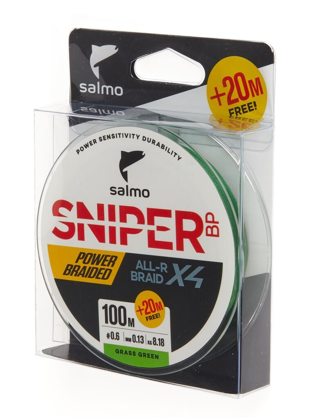 Леска плетёная Salmo Sniper BP ALL R BRAID х4 Grass Green 120 м, 0,13 мм