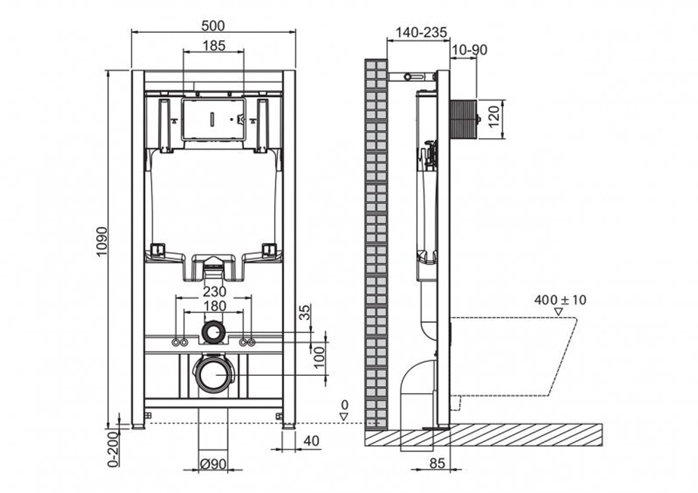 Инсталляция для подвесного унитаза BelBagno BB002-80