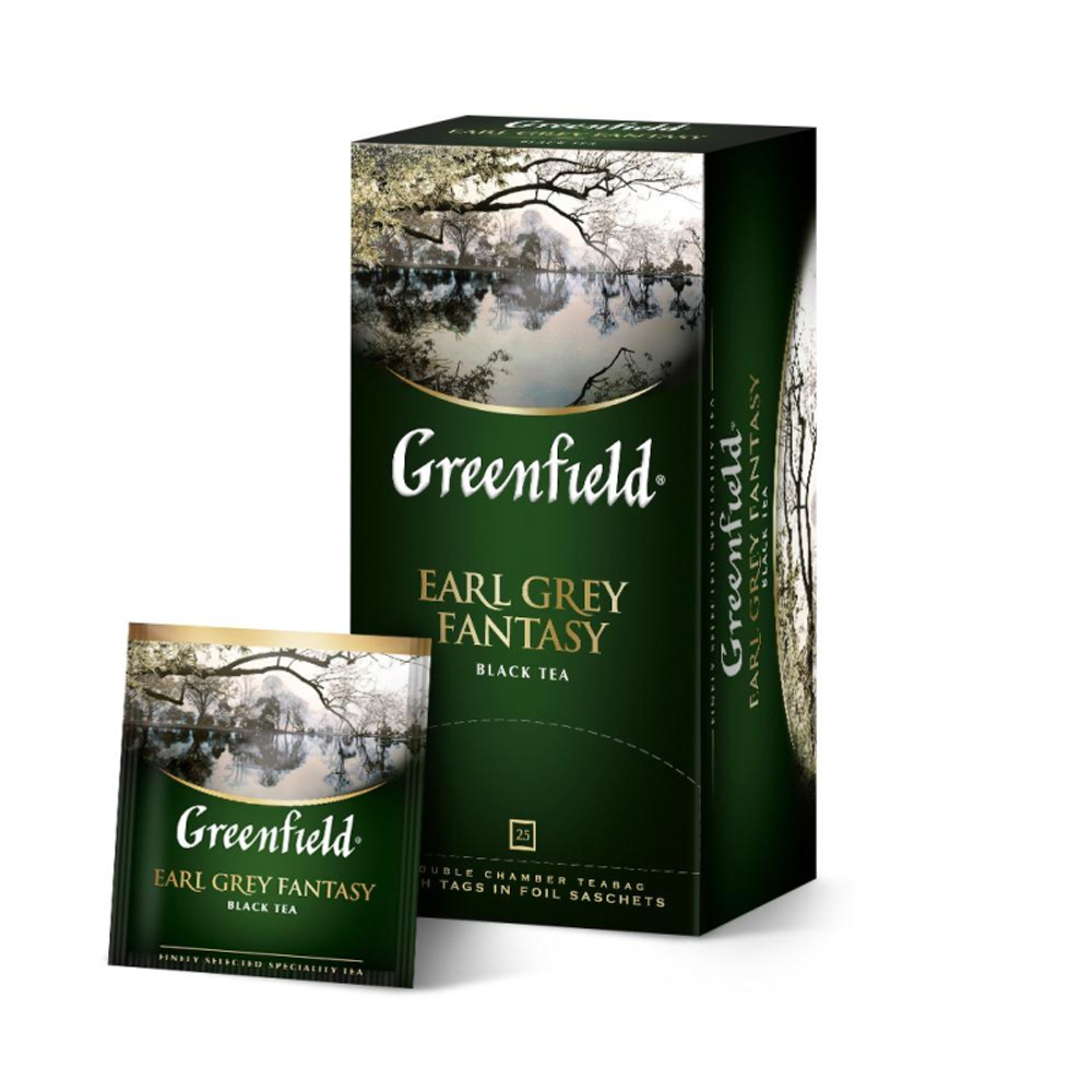 Greenfield Earl Grey Fantasy чёрный чай с бергамотом, 25 пак. Гринфилд