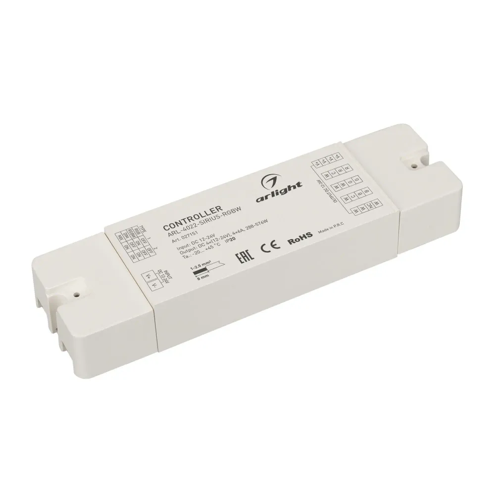 Контроллер ARL-4022-SIRIUS-RGBW (12-24V, 4x6A, 2.4G) (Arlight, IP20 Пластик, 3 года)