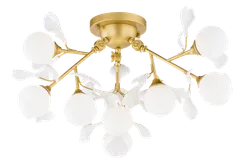 Люстра потолочная NewRgy 2750A/9 SPAY PAINT BRASS+WHITE, 9×15 Вт, белая и латунная