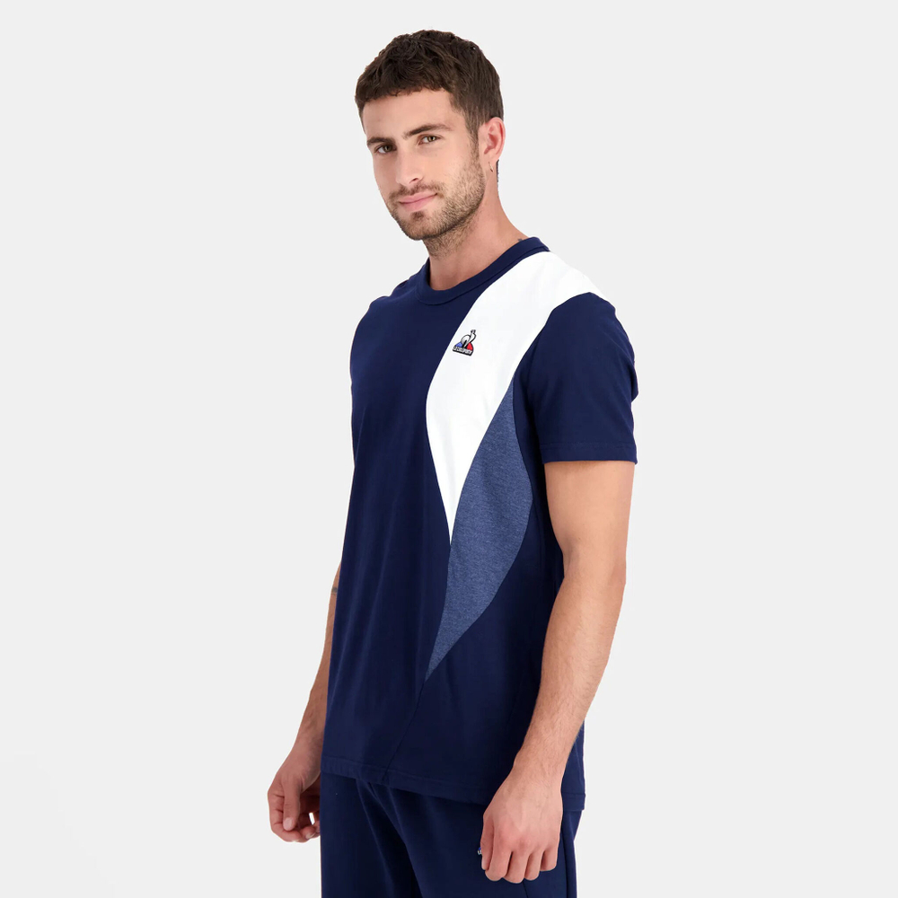 Мужское теннисное поло Le Coq Sportif N°1 T-Shirt Men - Dark Blue, White