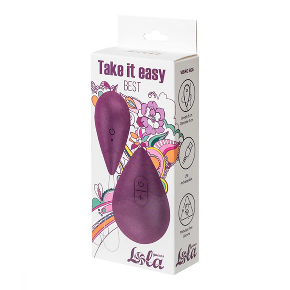 Фиолетовое виброяйцо 6см с пультом ДУ Lola Games Take It Easy Best 9021-03lola