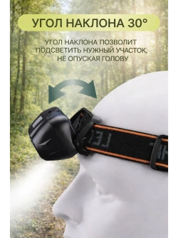 Фонарь налобный светодиодный аккумуляторный