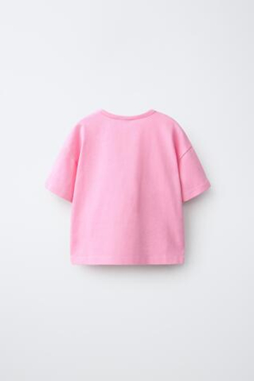 ZARA ФУТБОЛКА С БАНТАМИ, ЯРКО-РОЗОВЫЙ