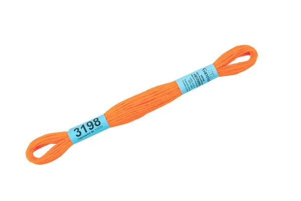 Мулине Gamma 100% хлопок, цв.3198 яр.оранжевый, 24 мотка по 8 метров